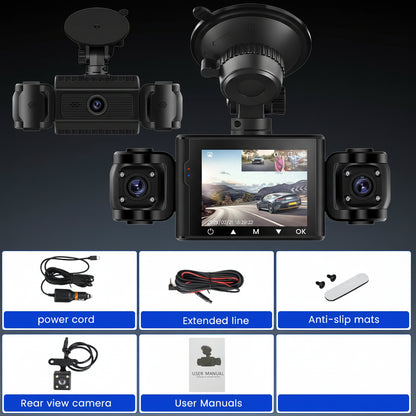 Dashcam 4 Caméras HD 1080P – Enregistrement 360° & Vision Nocturne | Podofo