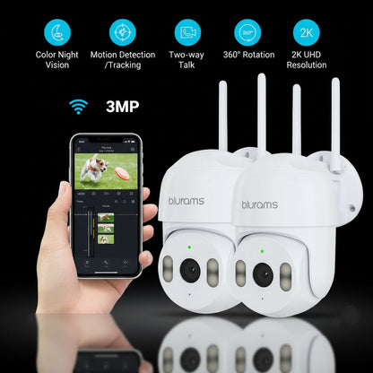 Caméra Extérieure Blurams 2K PTZ 360° - Suivi Intelligent & Vision Nocturne