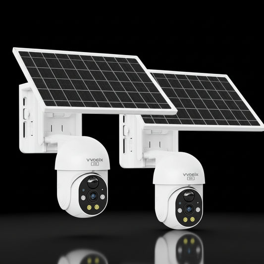Pack 2 Caméras Solaires XIAOVV 3MP Double Objectif PTZ 360° WiFi