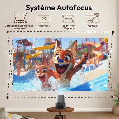 XGODY – Vidéoprojecteur 4K | 450 ANSI | Android 11 | Wi-Fi 6 | Autofocus | Home Cinéma