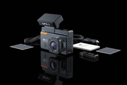 Dashcam 4K WiFi GPS E-ACE – Caméra Voiture Avant/Arrière, Vision Nocturne, Parking 24h