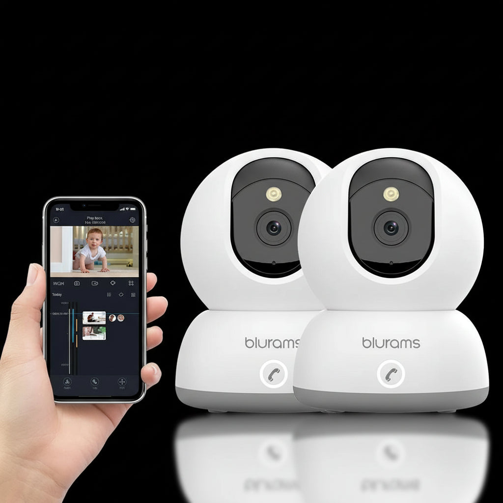 Pack 2 Babyphones Caméra 2K HD - Surveillance Duo avec Détection Intelligente et Vision Nocturne