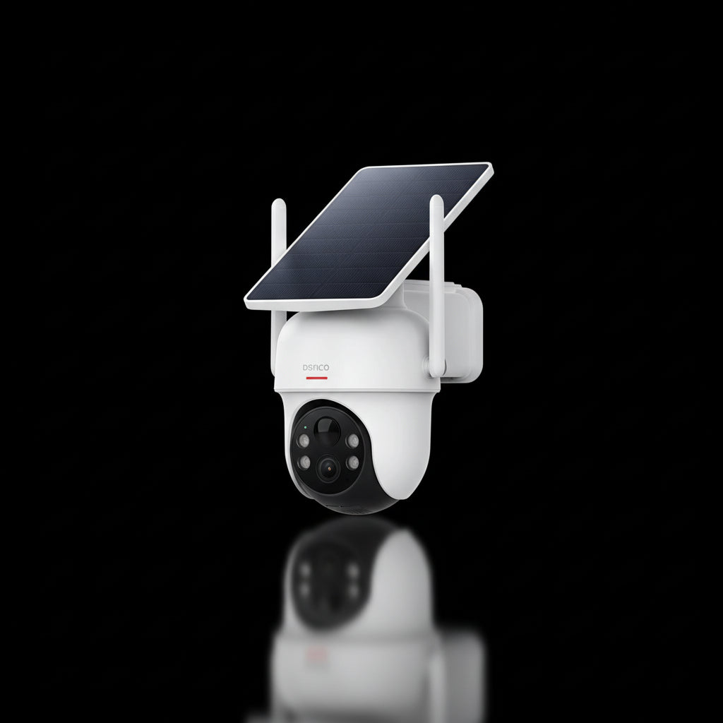 Système 4 Caméras Solaires Dekco 3MP PTZ 360° WiFi Alexa Autonome
