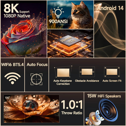 Magcubic HY350MAX – Vidéoprojecteur Full HD, Android 14 et autofocus