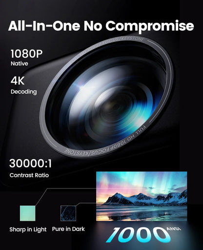Laresar A1 – Vidéoprojecteur 4K | 1000 ANSI | 1080P Natif | Netflix Officiel | Dolby Audio | Wi-Fi 6