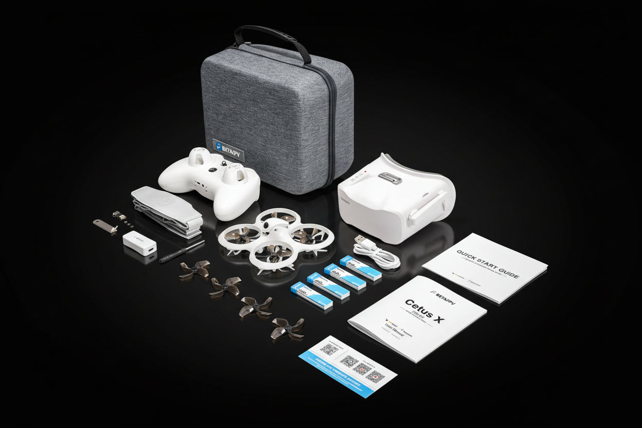 Kit Drone FPV BETAFPV Cetus X Racing + Radiocommande 3CH + Lunettes VR03 - Quadricoptère Immersif Débutant