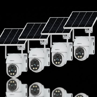 Pack 4 Caméras Solaires XIAOVV 3MP Double Objectif PTZ 360° WiFi