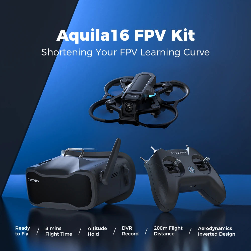 BETAFPV Aquila16 FPV Kit – Drone Brushless ELRS 2.4G RTF | LiteRadio 2 SE + VR03