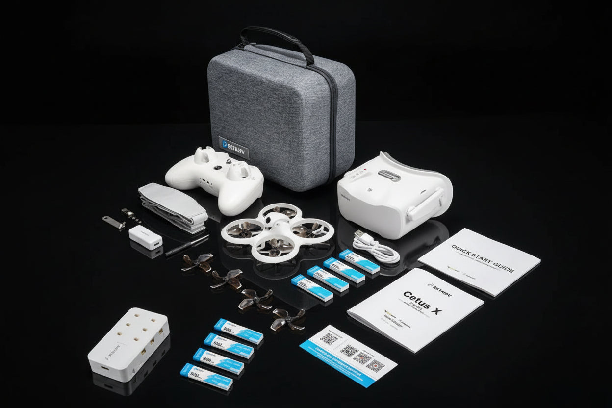 Kit Drone FPV BETAFPV Cetus X Racing + Radiocommande 3CH + Lunettes VR03 - Quadricoptère Immersif Débutant