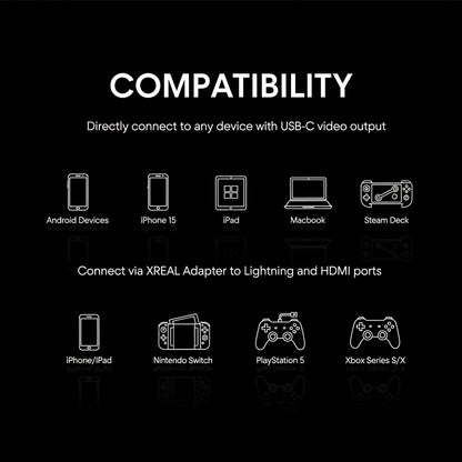 Lunettes AR XREAL Air 2 Écran 130" 1080P 120Hz Ultra-Légères 72g