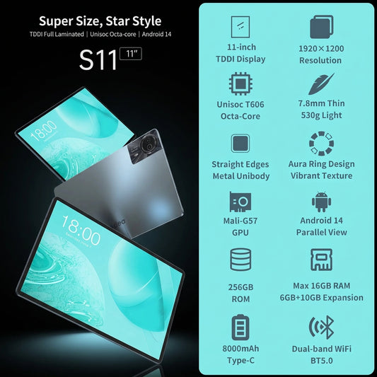 Tablette ODEA S11 11″ | Android 14, 256 Go, 4G LTE