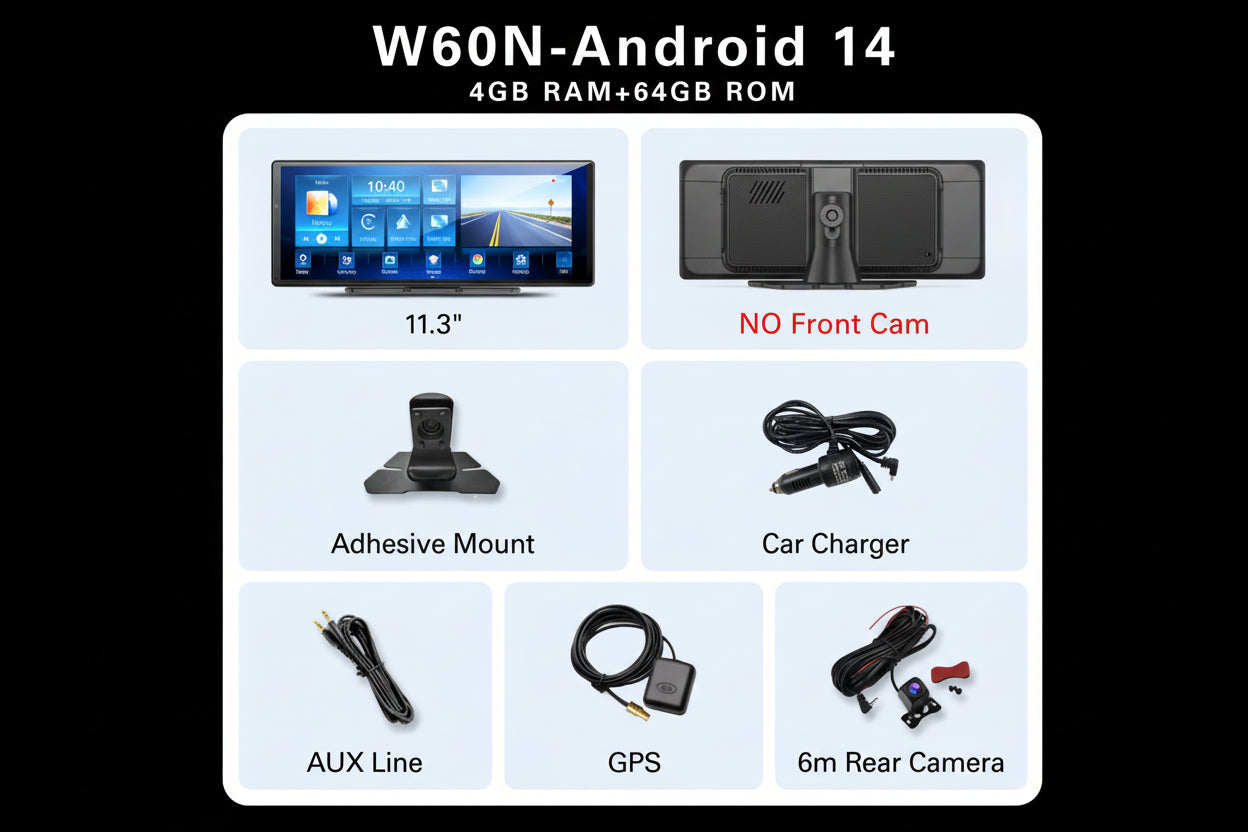 Autoradio Android 14 Imagbon W60N 11.3" - CarPlay Sans Fil WiFi 5G 4+64Go