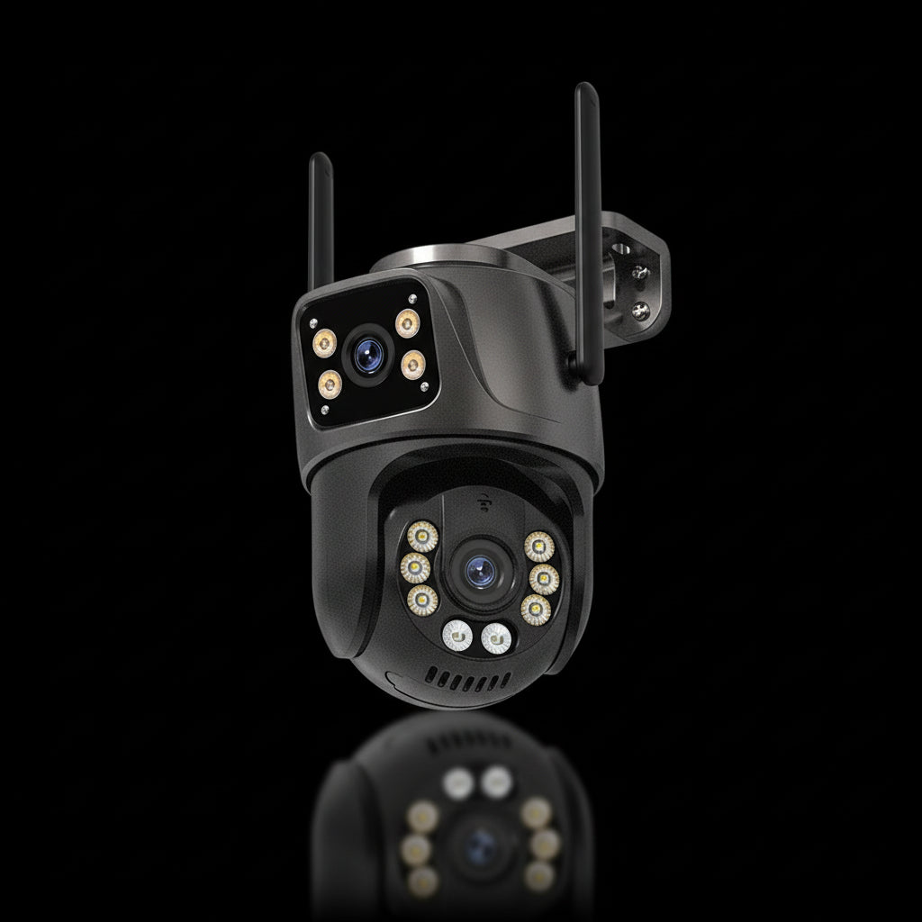 Caméra PTZ WiFi 4K 8MP Double Objectif Suivi IA 360° Carte 128Go