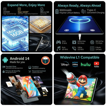 Tablette ODEA S11 11″ | Android 14, 256 Go, 4G LTE