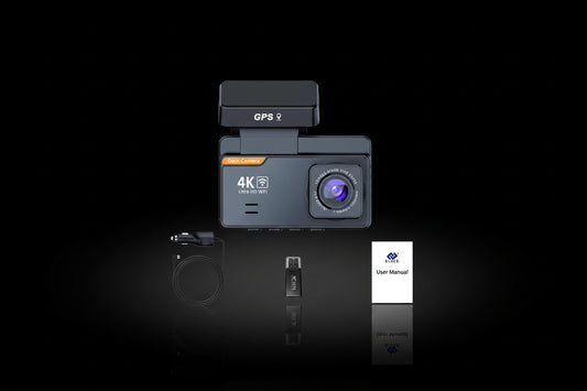 Dashcam 4K WiFi GPS E-ACE – Caméra Voiture Avant/Arrière, Vision Nocturne, Parking 24h