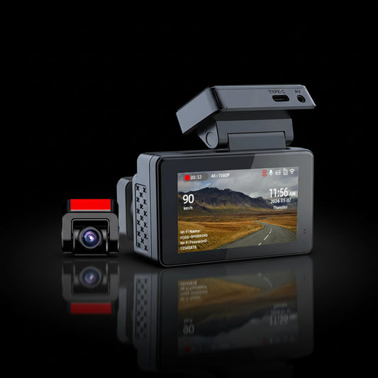 Dashcam 4K WiFi GPS E-ACE – Caméra Voiture Avant/Arrière, Vision Nocturne, Parking 24h