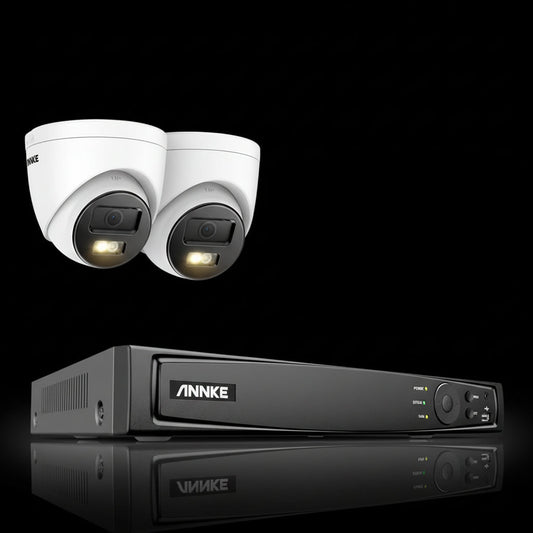 Système Vidéosurveillance ANNKE 12MP Double Éclairage POE + 2/4 Caméras Audio