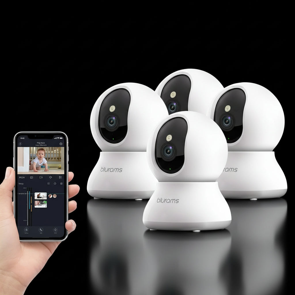 Pack 4 Babyphones Caméra 2K HD - Surveillance Multi-Pièces Vision Nocturne