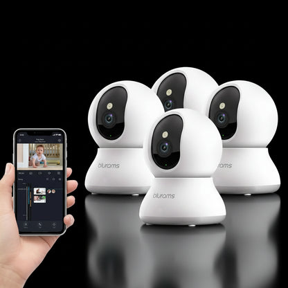 Pack 4 Babyphones Caméra 2K HD - Surveillance Multi-Pièces Vision Nocturne