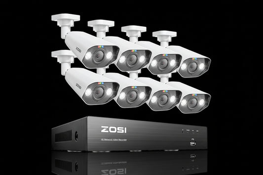 Système Surveillance ZOSI 8CH POE 4K - 8 Caméras 5MP Vision Nocturne AI 2To