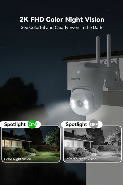 Caméra Sécurité Blurams 2K PTZ 360° Extérieure Vision Nocturne Couleur