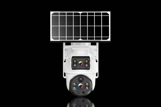 Caméra Solaire V380 4K 8MP – Caméra IP 4G Double Objectif Vision Nocturne PIR