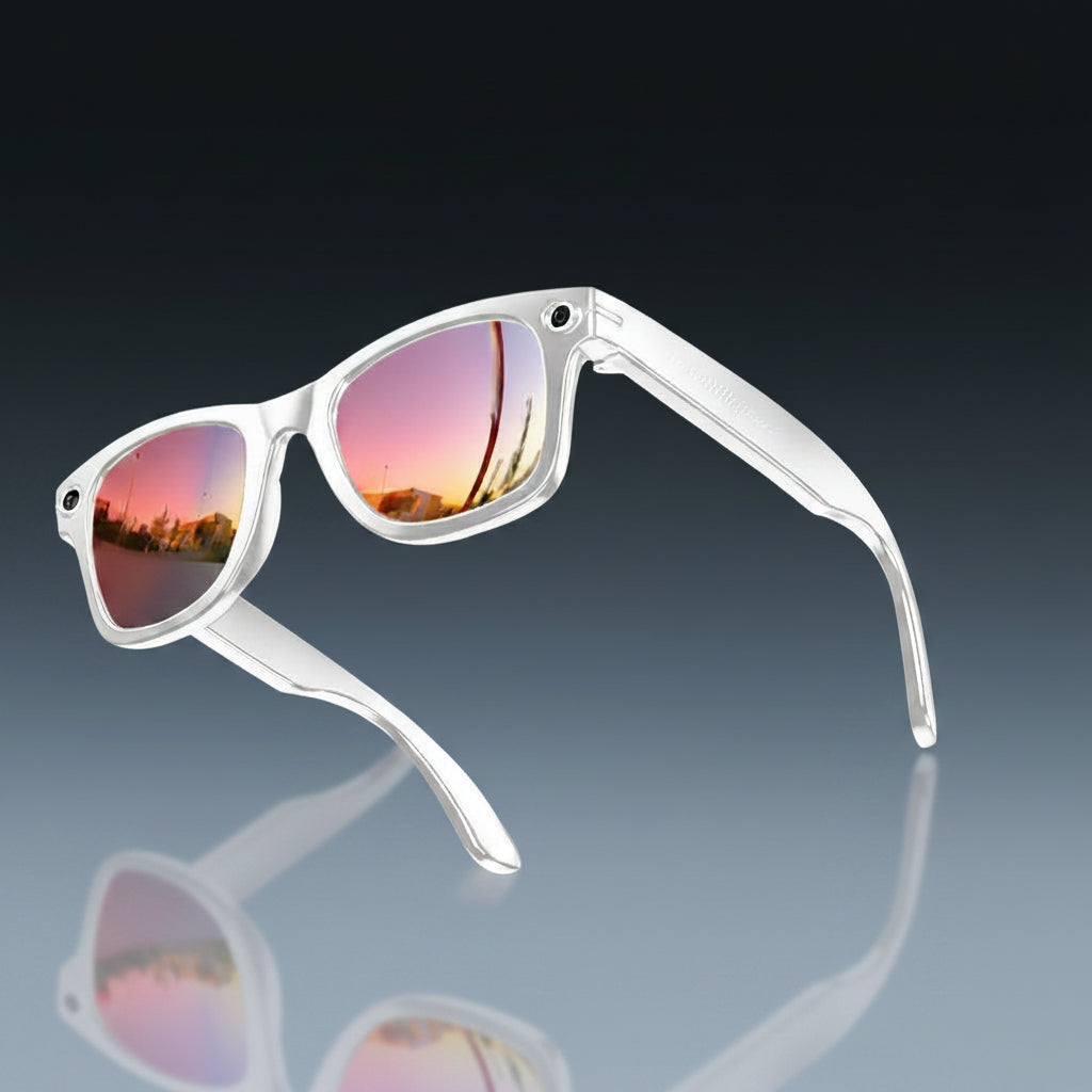 GUHUAVMI W610 — Lunettes Connectées IA | ChatGPT 4.0, Traducteur IA, Caméra 800W, Verres Photochromiques & Étanche — Rouge Miroir