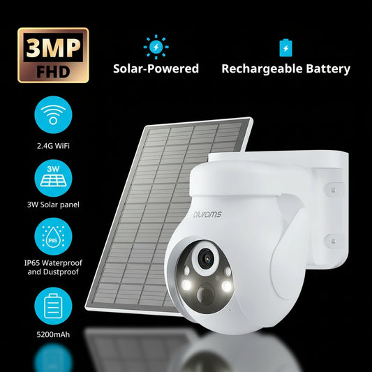 Caméra Sécurité Blurams 2K WiFi 360° Extérieure Vision Nocturne Couleur