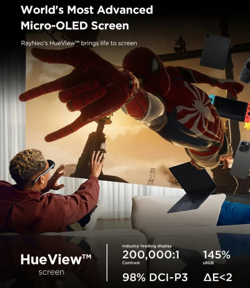 RayNeo Air 3S – Lunettes AR Micro OLED 3D HD | Cinéma Privé Portable pour Mobile & PC