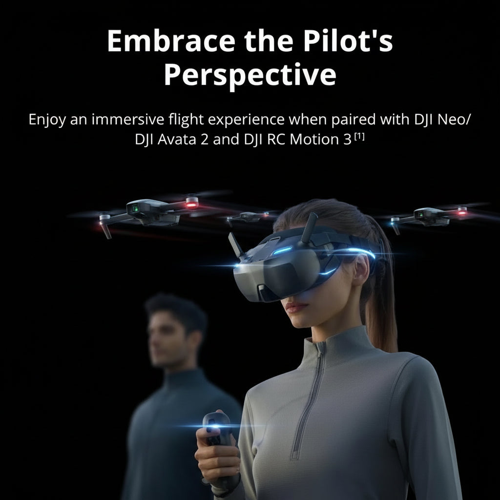 Lunettes FPV DJI Goggles N3 1080p Écran Ultra Large Streaming Sans Fil