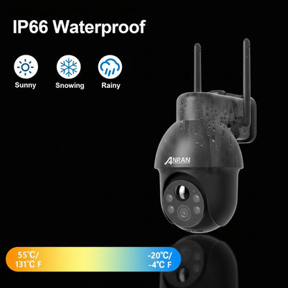 Caméra Solaire ANRAN 3MP WiFi Détection PIR Projecteur LED