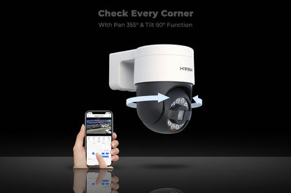 Système Surveillance H.view 8CH 4K PTZ 8MP - 8 Caméras AI Motorisées 4To