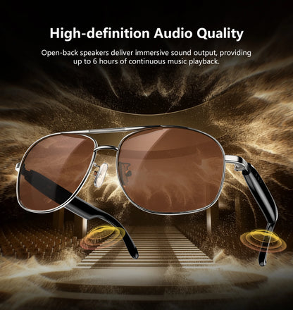 Blackview D1 Pro – Lunettes de soleil connectées noires avec audio Bluetooth