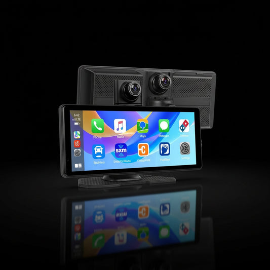 Écran Tactile Podofo 8.1" CarPlay & Android Auto Sans Fil - Caméra DVR 2K Bluetooth & Caméra de Recul
