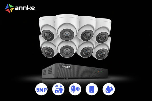 Système Vidéosurveillance ANNKE 8CH POE 5MP - 8 Caméras NVR 6MP Audio 4To
