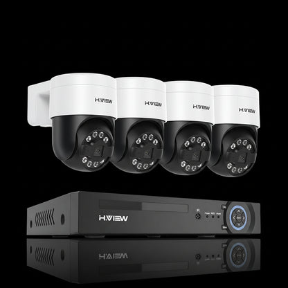 Système Surveillance H.view 8CH 4K PTZ - 4 Caméras 8MP AI NVR 4To