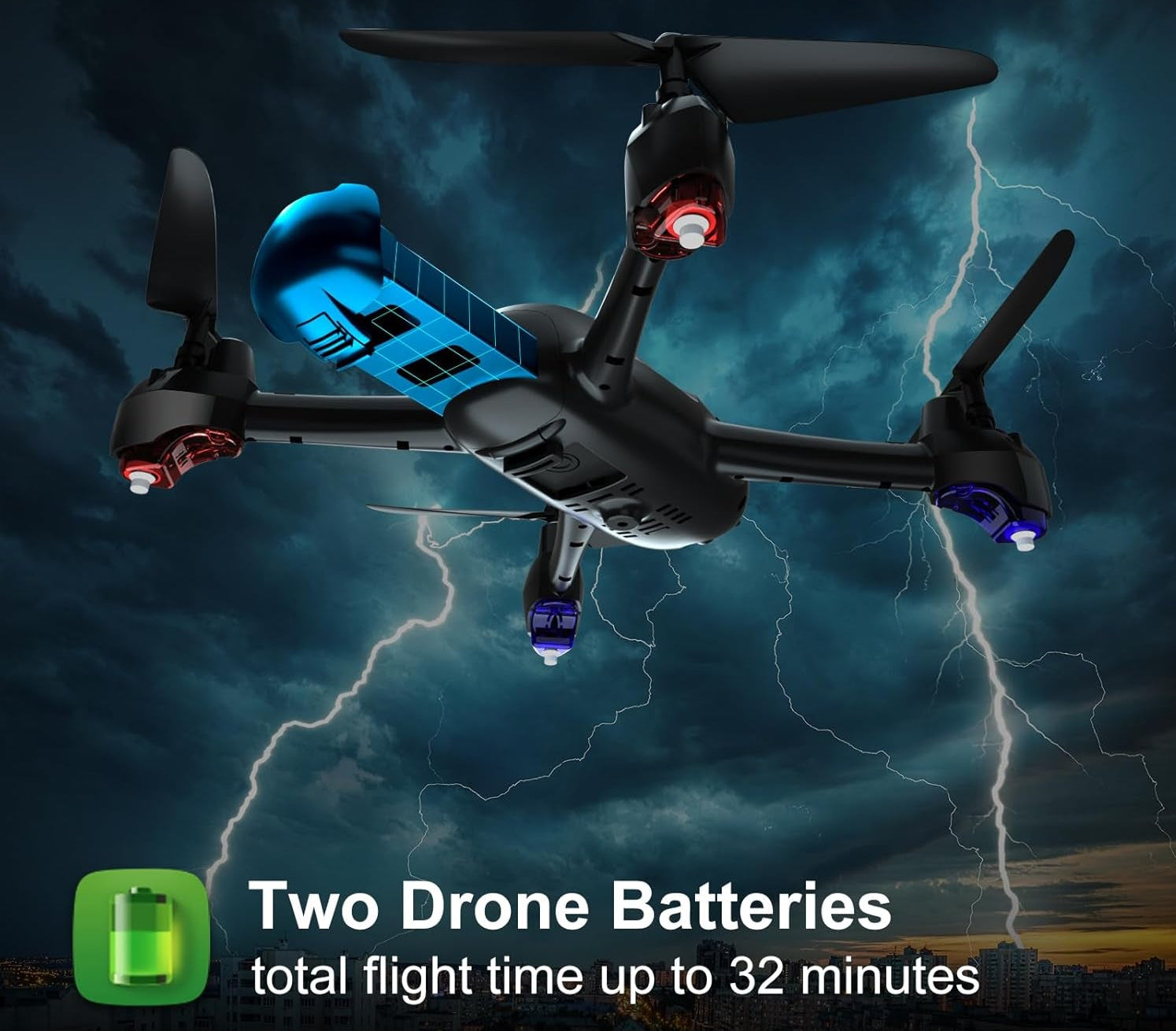 | Drone GPS Retour Automatique - Drones Quadricoptère RC Avec Caméra Full HD 1080P, 32 Minutes De Vol (Cadeaux Pour Les Enfants De plus De 12 Ans)